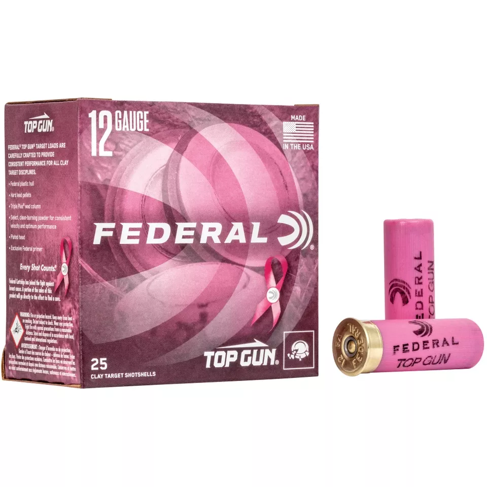 Federal Top Gun 12 Gauge 2.75" #8 Pink Shotgun Shells - 25 Rounds per Box, 250 Rounds per Case