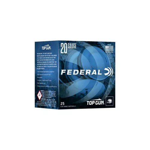 Federal Top Gun 20 Gauge Shotshell Ammunition, 2 3/4 Inch, 1250 FPS, 2/3 Ounce, #7 1/2 Shot – 25 Cartridge Box ( 25 / 1 )
