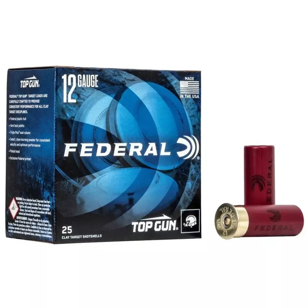 Federal Top Gun Shotshells 12ga 2-3/4″ 1-1/8OZ 1200 fps #8 250/ct Case (10 Boxes- 25/ct)
