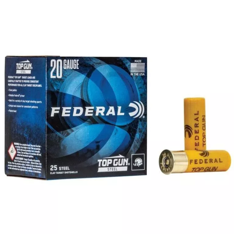Federal Top Gun Steel Shotshells 20ga 2-3/4″ 7/8oz #7 1214 fps 25/ct