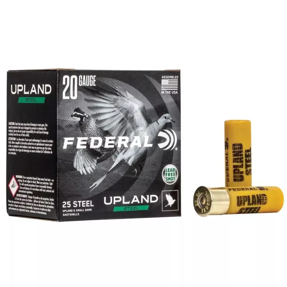 Federal Upland Steel Shotshells 20ga 2-3/4″ 7/8 oz 1500 fps #7.5 25/ct