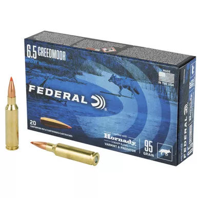 Federal Varmint and Predator, V-Max, 6.5 Creedmoor, 95 Grain, 20 Round Box V65CRDVM95