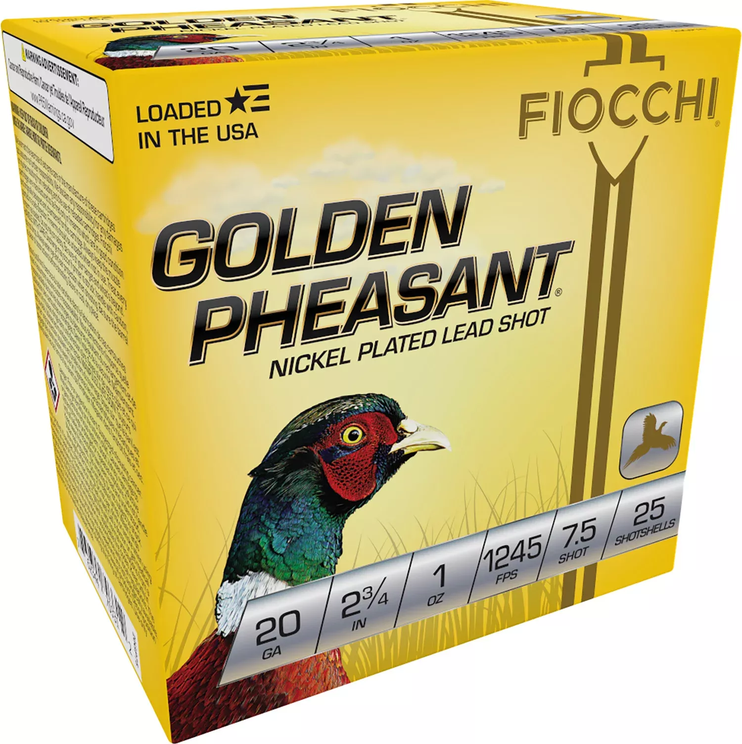 Fiocchi 20GP75 Golden Pheasant Extrema 20Gauge 2.75″ 1oz 7.5Shot 25 Per Box/10 Case
