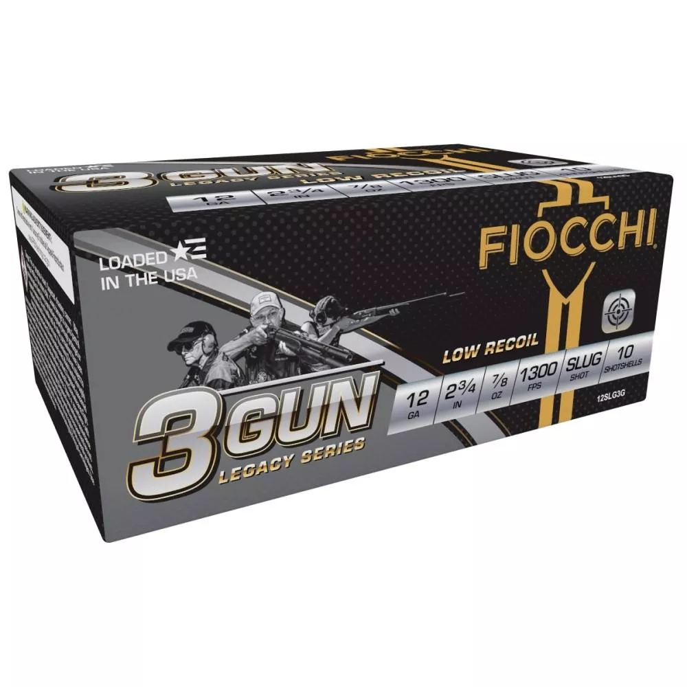 Fiocchi 3 Gun Match Shotshells 12ga 2-3/4"7/8oz 1300 fps Slug 10/ct