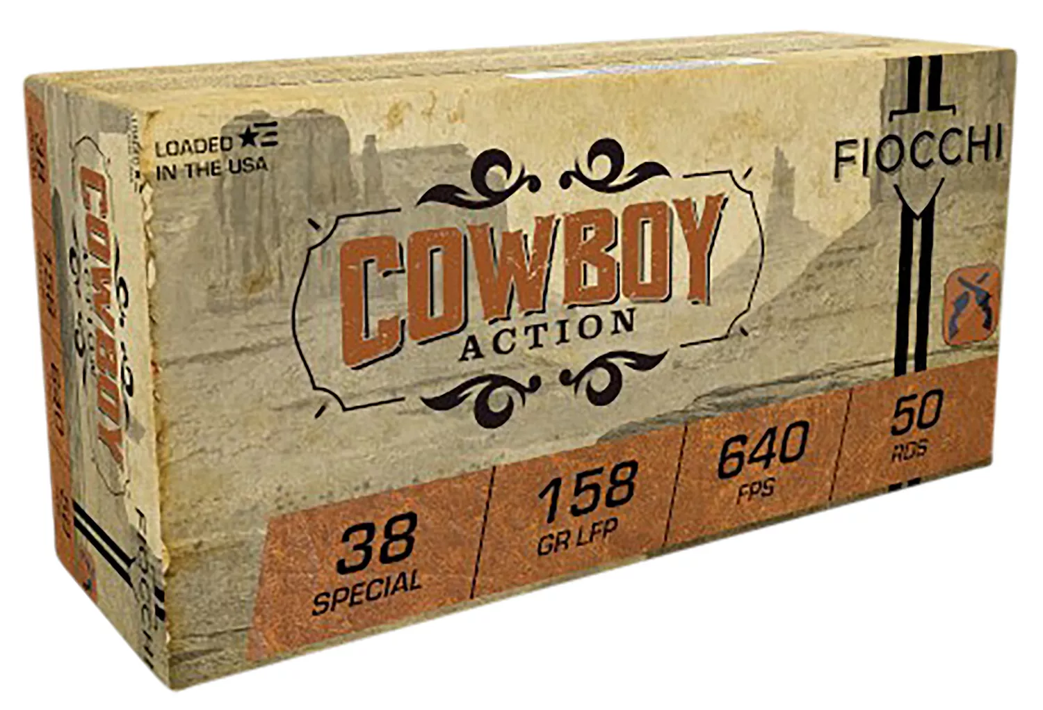 Fiocchi 38CA Cowboy Action38Special 158gr Lead Flat Point 50 Per Box/10 Case