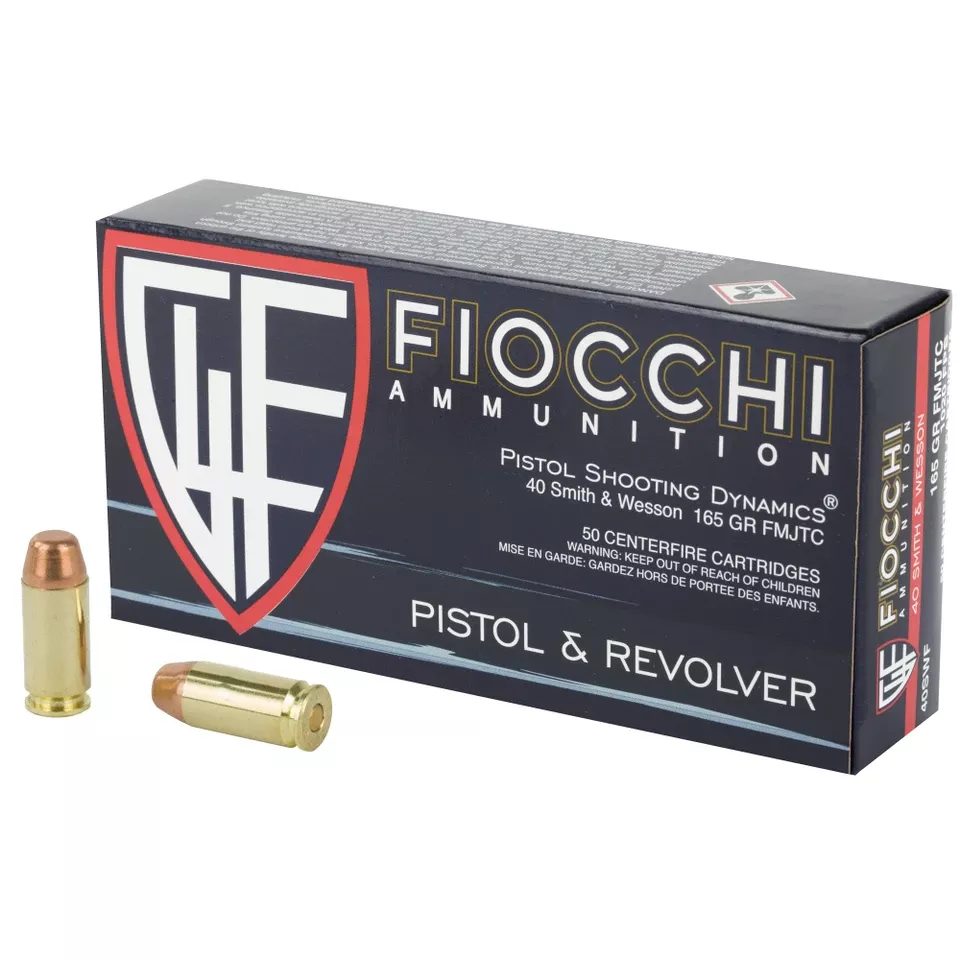 FIOCCHI .40 S&W 165 Grain FMJ Ammunition - 50 Rounds/1000 Rounds