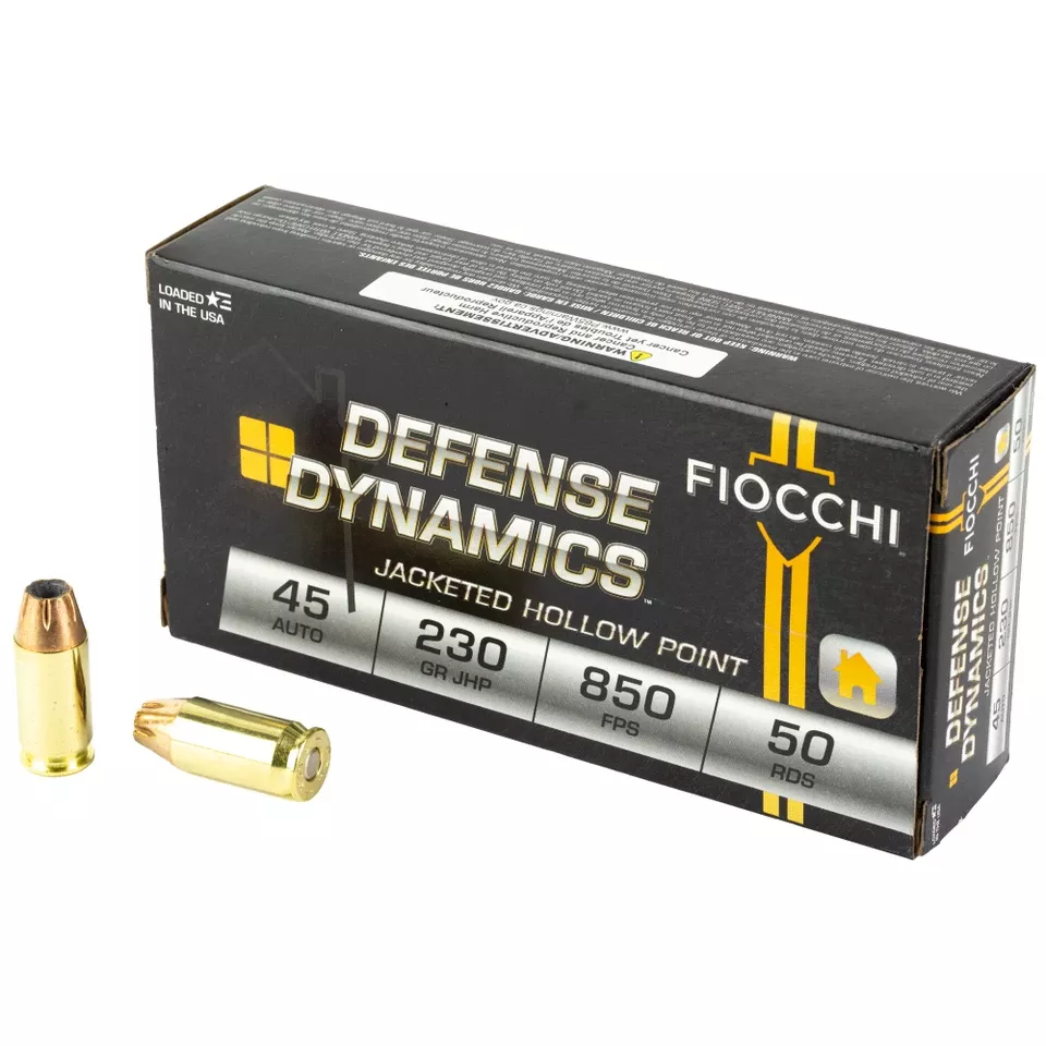 FIOCCHI 45ACP 230GR JHP Ammunition - 50 Rounds/500 Rounds