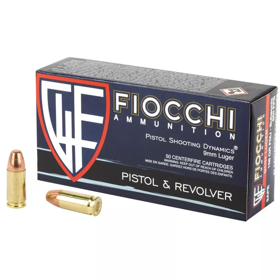 FIOCCHI 9MM 158GR FMJ Ammunition - 50 Rounds/1000 Rounds Box