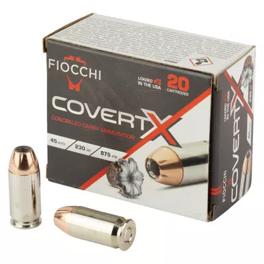 Fiocchi Ammunition COVERT X - 45 ACP, 230Gr, Hollow Point, 20-Round Box