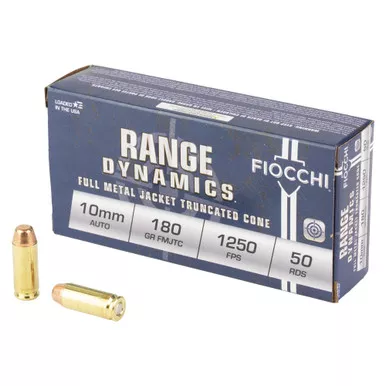 Fiocchi Ammunition Range Dynamics - 10MM, 180Gr, Full Metal Jacket, 50-Round Box