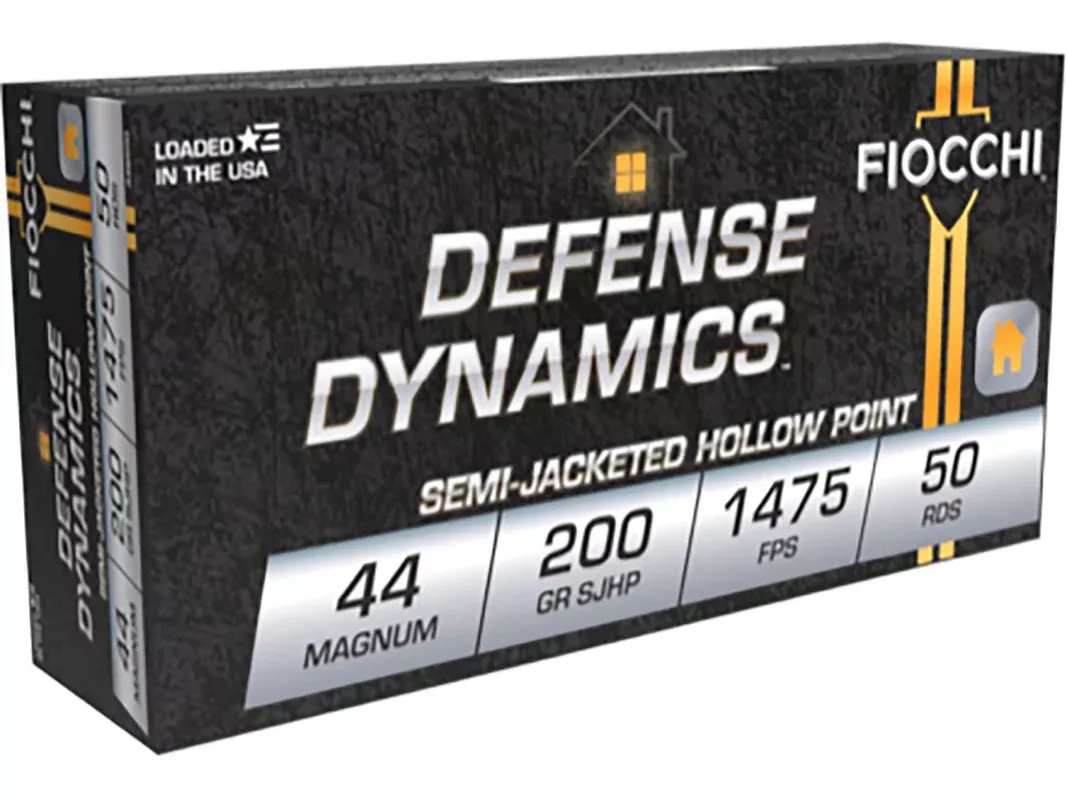 Fiocchi Defense Dynamics 44 Remington Magnum Ammo 200 Grain Semi-Jacketed Hollow Point Box of 50