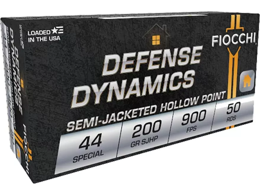 Fiocchi Defense Dynamics 44 Special Ammo 200 Grain Semi-Jacketed Hollow Point Box of 50