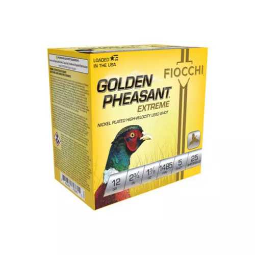 Fiocchi Golden Pheasant 12 Gauge Shotshell Ammunition, 2 3/4 Inch, 1485 FPS, 1 3/8 Ounce, #5 Shot – 25 Cartridge Box ( 25 / 1 )