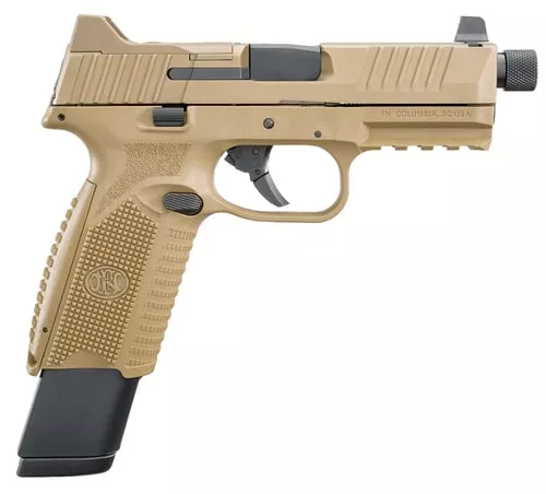 FN 509 Tactical Handgun 9mm Luger 17rd & 24rd Magazines (2) 4.5 Threaded Barrel FDE NMS