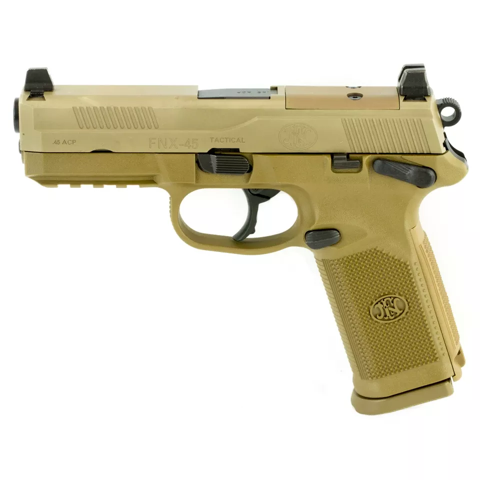 FN FNX-45 Tactical .45 ACP 10-Round FDE Night Sights Manual Safety