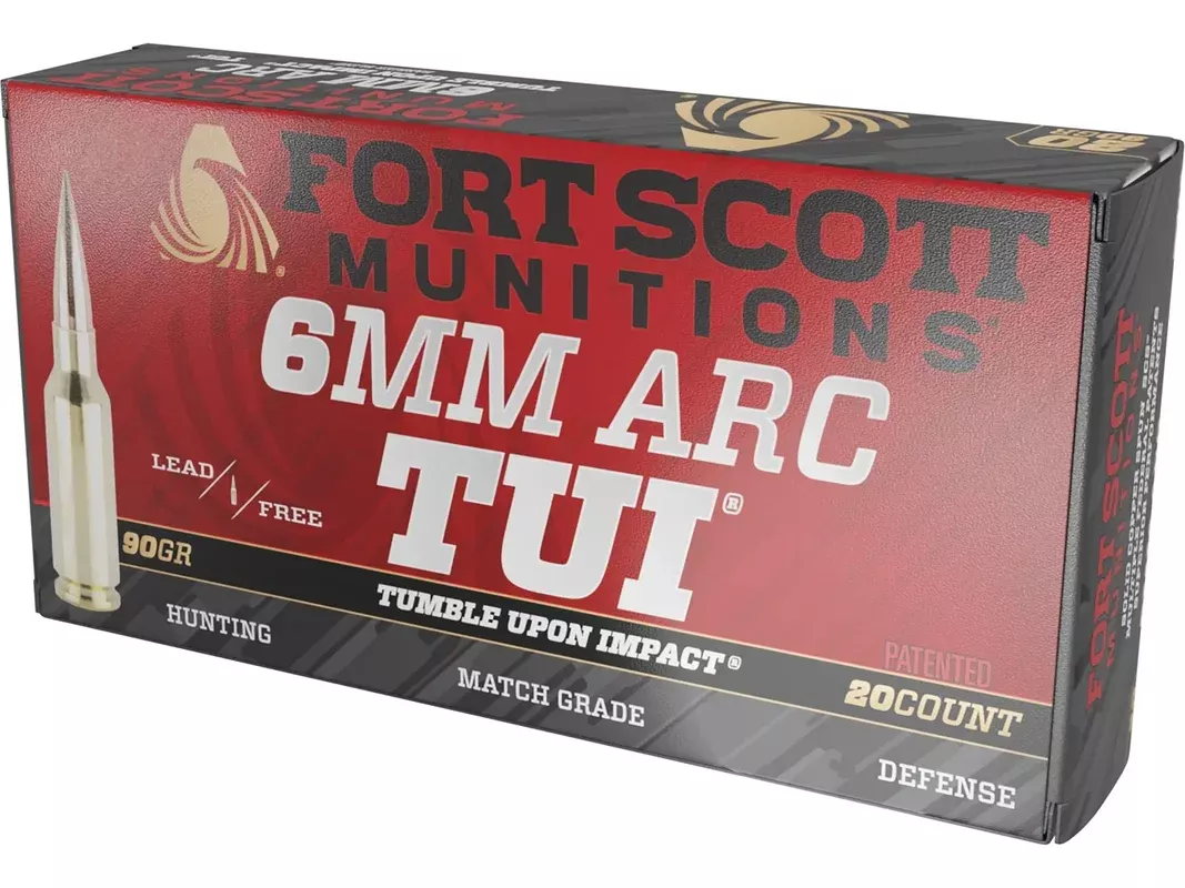 Fort Scott Munitions TUI 6mm ARC Ammo 90 Grain Solid Lead Free Box of 20