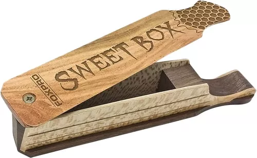 Foxpro SWTBOX Sweet BoxBox Call Turkey Sounds Attracts Turkeys Natural Honey Locust/Walnut Wood
