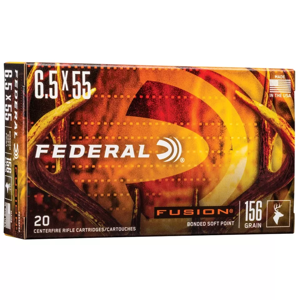 Fusion 6.5x55 Swedish 156gr Soft Point Ammunition - 20 Rounds/200 Rounds