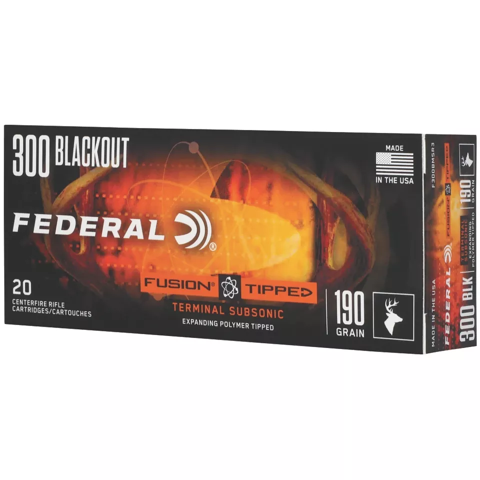 Fusion Tipped 300BLK 190gr Ammunition - 20 Rounds/200 Rounds