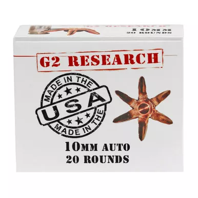 G2 Research Civic Duty, 10MM, 122 Grain, Lead Free, 20 Round Box, California Certified Nonlead Ammunition G00622