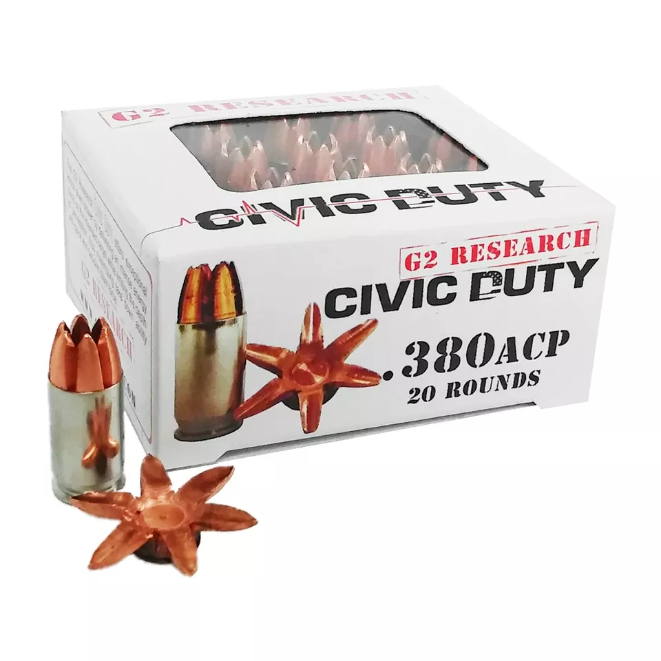G2R Civic Duty .380 ACP 64 Grain Ammunition - 20 Rounds/500 Rounds