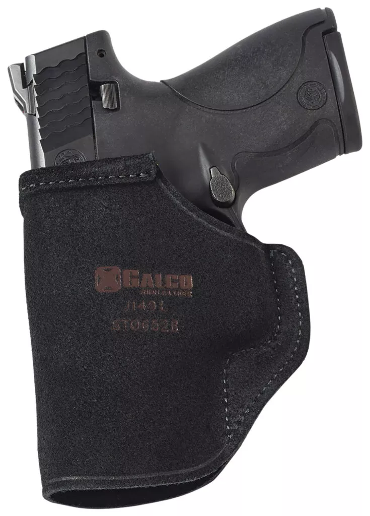 Galco STO858B Stow-N-GoIWB Black Leather Belt Clip Fits S&W M&P 380EZ Right Hand