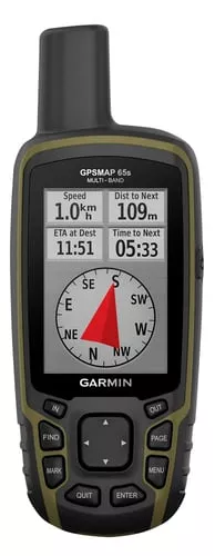 Garmin 0100245110 GPSMAP 65s OD Green w/Black Accents w/Multi-Band Support, TOPO Mapping, Land Boundaries, Smart Notifications, Geocacing, Micro-SD Slot AA