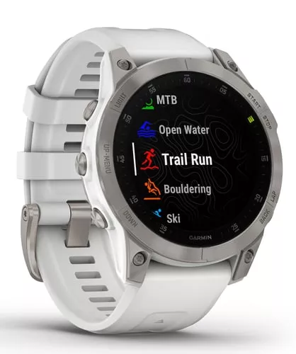 Garmin 0100258220 epix Gen 2 32GB Memory White Titanium with Sapphire Accents Size 47mm Compatible w/ iPhone/Android Wi-Fi/Bluetooth/ANT+
