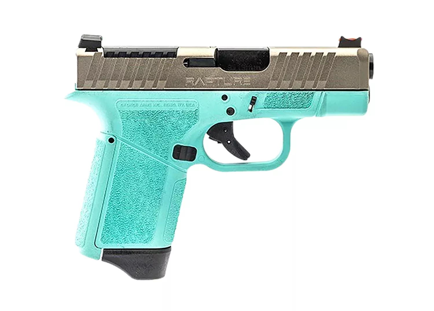 Gforce Arms GF932512RN RaptureSub-Compact Frame 9mm Luger 12+1 3.25" Black Barrel, Nickel Steel Optic Cut/Serrated Slide, Robin Egg Blue Cerakote Polymer Frame, Shield RMSc/RMR Footprint