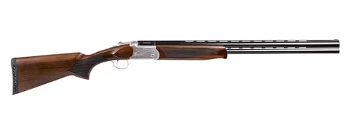 GirsanBalikli Blue Label 12 Gauge Break Open 2.50" 2rd 28" Blue Polished Over/Under Vent Rib Barrel, Engraved Silver Aluminum Receiver, Fixed Turkish Walnut Stock, 5 Mobil Chokes