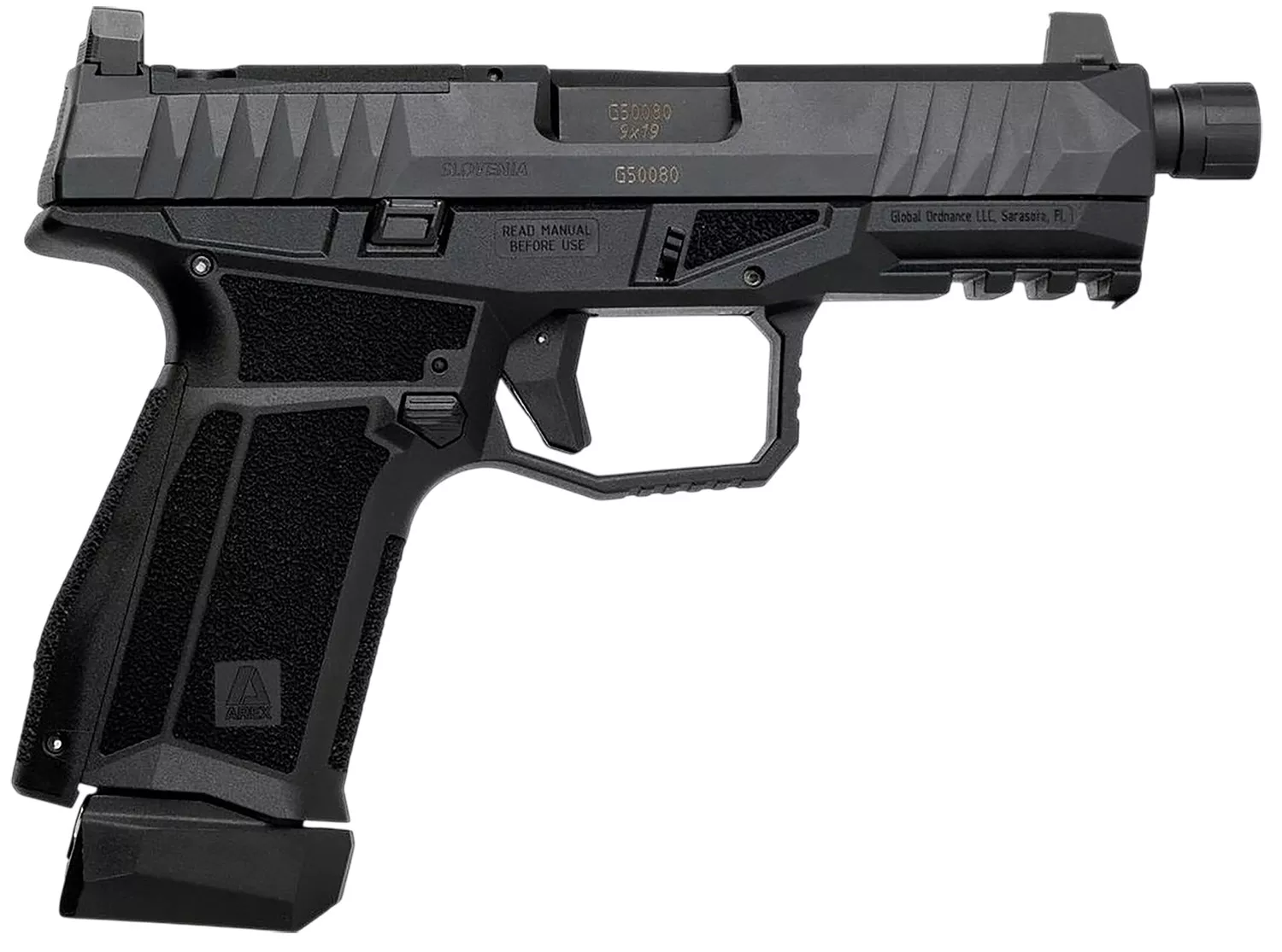 Global Ordnance LLC 815537024791 Delta M Gen2 9mm Luger 15+1 4″ Black Threaded Barrel, Black Nitride Optic Cut/Serrated Slide, Black Frame, Ambidextrous