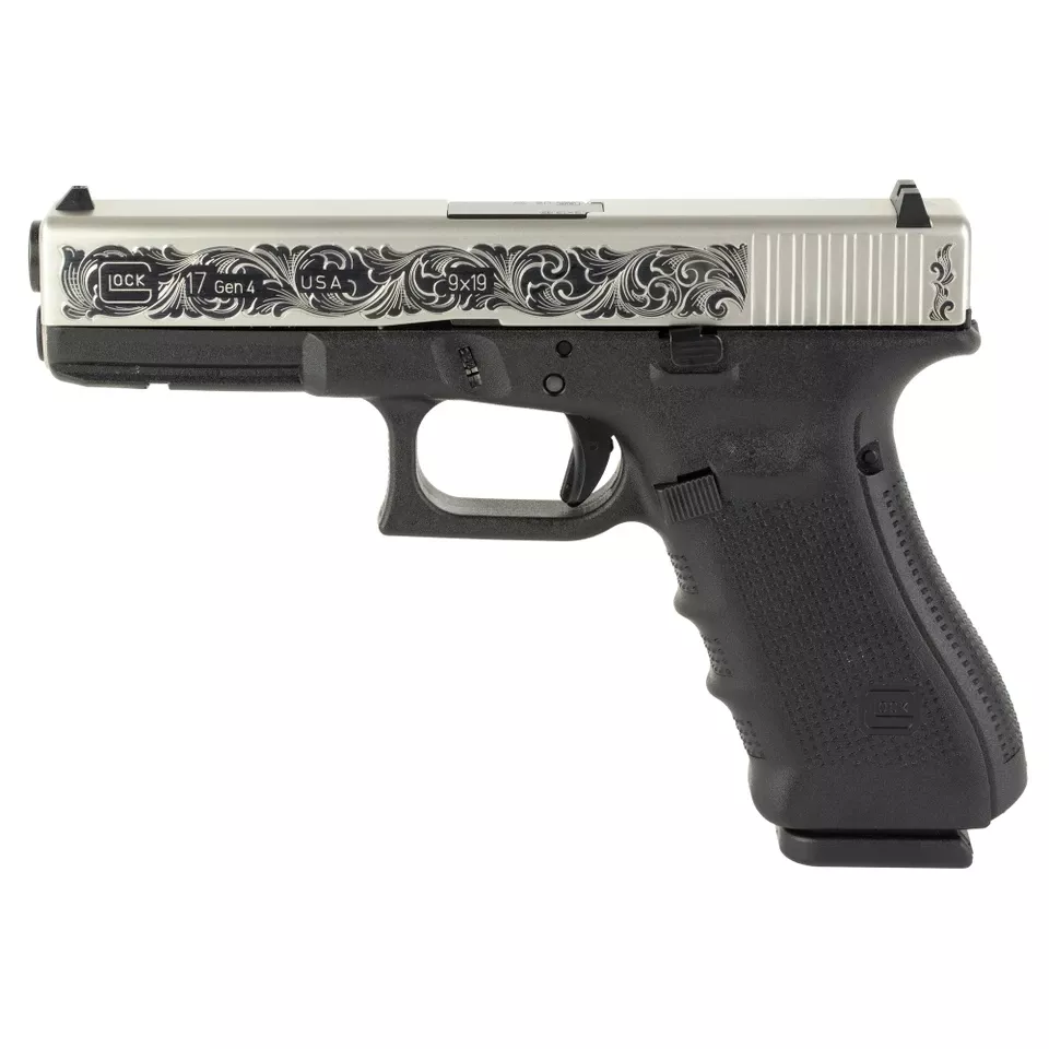 GLOCK 17 Gen4 9mm 17-Round Stainless Engraved