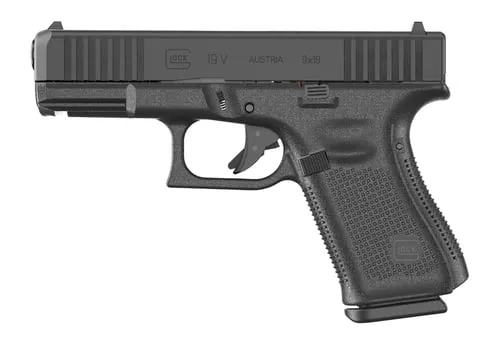 Glock UV1950201 G19 V Compact 9mm Luger 15+1 4.02" Black Barrel & Steel Serrated Slide, Black Polymer Frame w/Accessory Rail, Interchangeable Backstrap