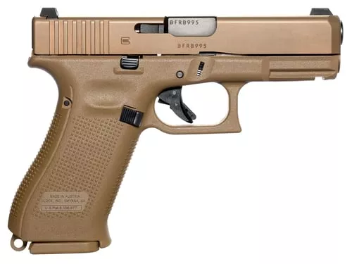 Glock UV1950703X G19X V 9mm Luger 17+1 4.02" Black GMB Barrel, Coyote nPVD Steel Serrated Slide, Coyote Brown Polymer Frame, Textured Polymer Grip, Ambidextrous