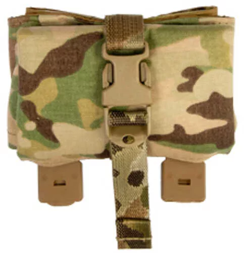 Grey Ghost Gear Roll-Up Dump Pouch | MOLLE Compatible | Laminated Nylon Construction | Matte Finish | Black | GTG0390-2