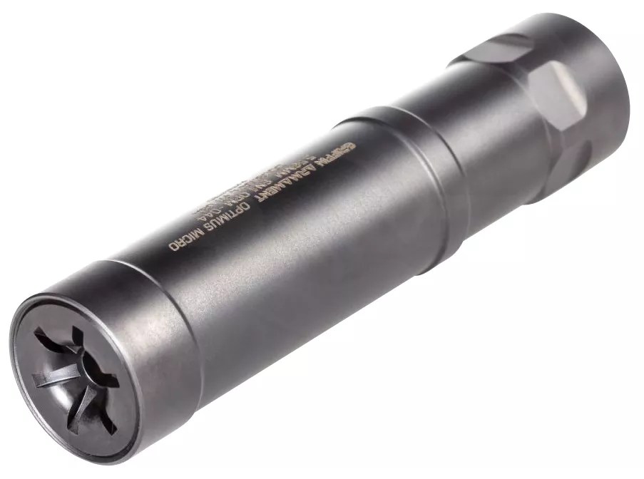 Griffin Armament GAOPTM Optimus Micro 22 Cal (Rimfire) 1.10" 1/2"-28 tpi, Black Nitride Stainless Steel, Direct Thread Mount Included