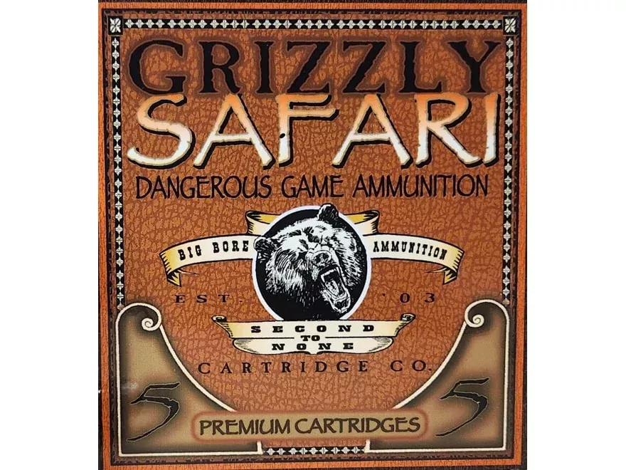 Grizzly Cartridge Safari 470 Nitro Express Ammo 500 Swift A-Frame Grain Bonded Jacketed Soft Point Box of 5