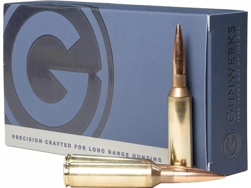Gunwerks Long Range Hunting 22 Creedmoor Ammo 80 Grain Berger VLD Hollow Point Box of 20