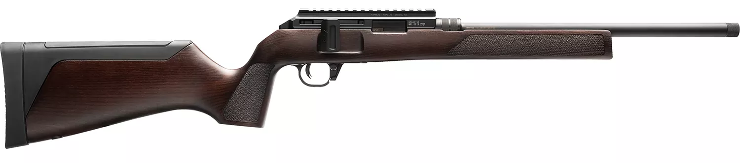Hammerli Arms 5800100 Force B1Sports South Exclusive 22 LR 10+1 16.10" Black Threaded Barrel, Black Receiver w/Picatinny Rail, Classic Brown Adjustable Wood Stock