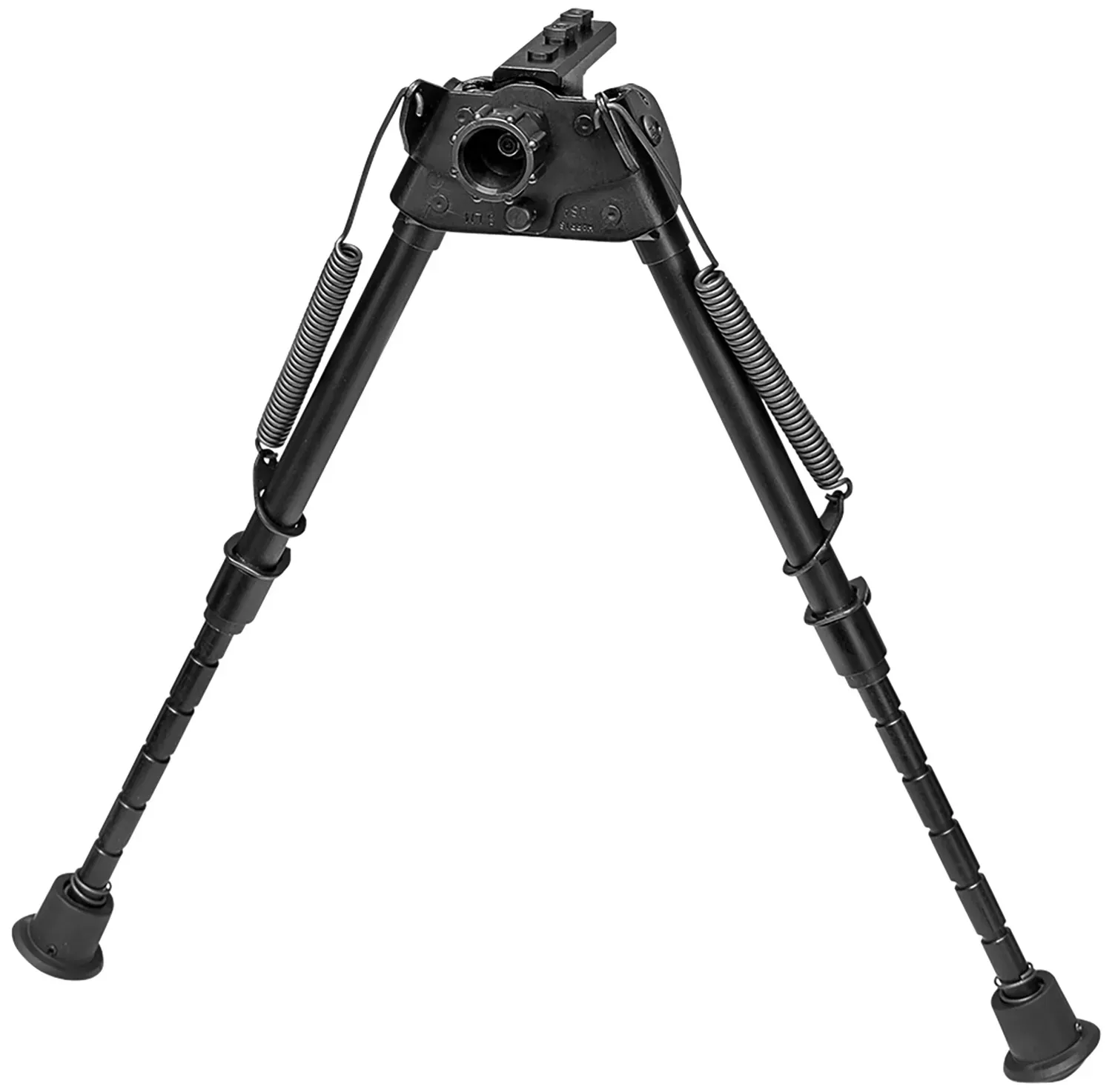 Harris Bipods S-LMM-LOK Swivel L M-LOK, 9-13″, Black Steel/Aluminum, Notched Legs, Rubber Feet