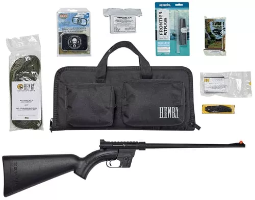HENRY US SURV 22LR BLK W/GEAR & BAG