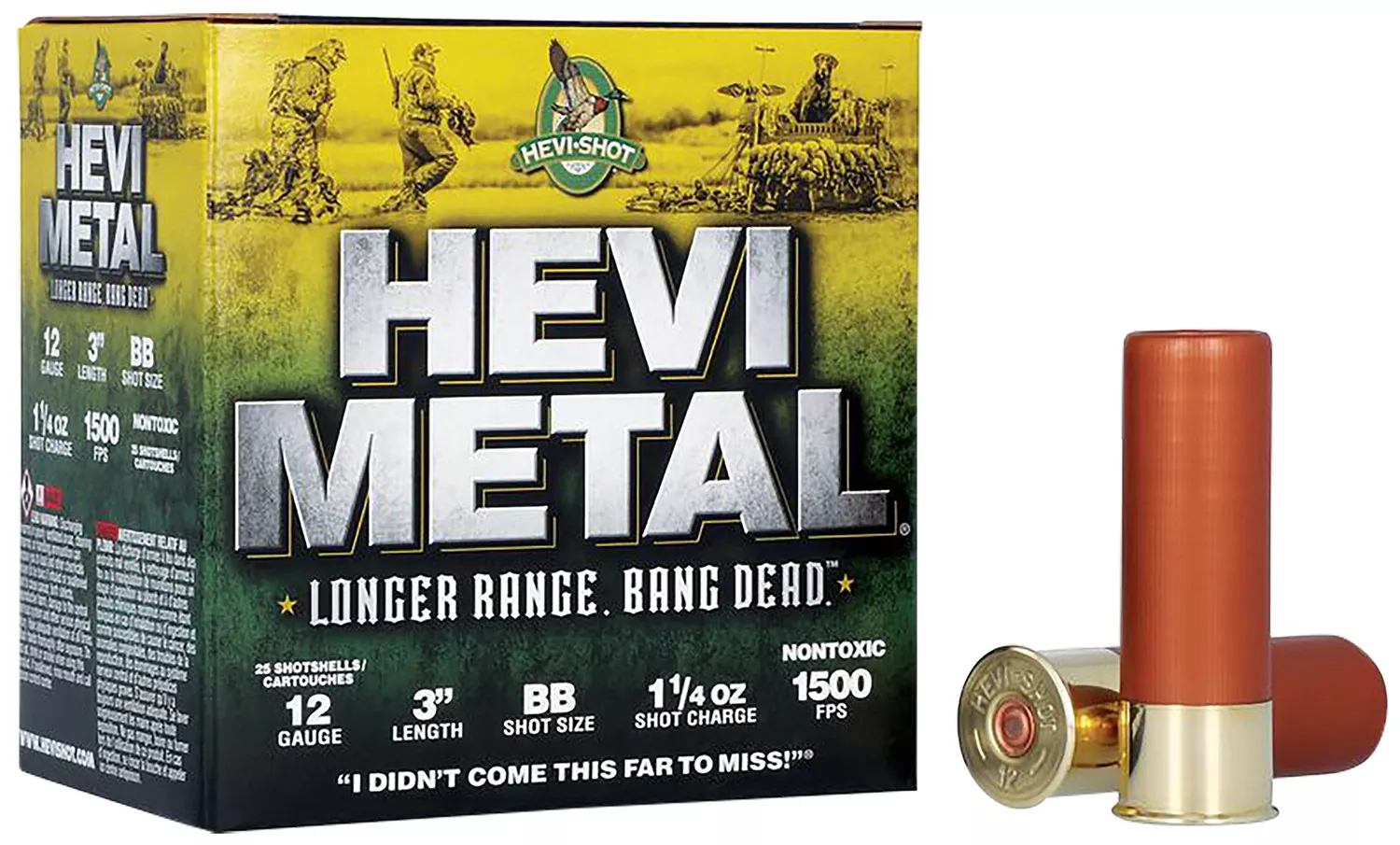 HEVI-Metal HS38088 HEVI-Metal Longer Range 12Gauge 3″ 1 1/4oz BBShot 25 Per Box/10 Case