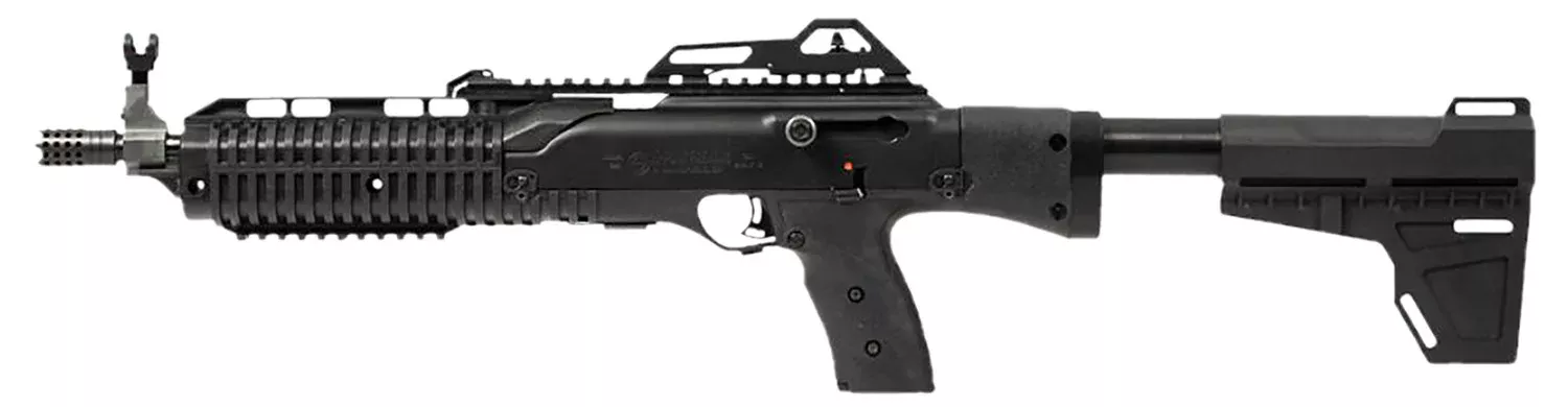 Hi-Point 4595PBRACE 4595P45 ACP 9+1 14.95″ Black Threaded Barrel, Black Powdercoat Polymer Receiver w/Picatinny Rail, Picatinny Rail Forend, Black Pistol Brace, Black Plastic Grip