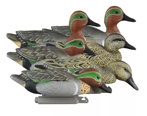 Higdon Outdoors 19943 Standard TealGreen Wing Teal Species Multi Color Foam Filled 6 Pack