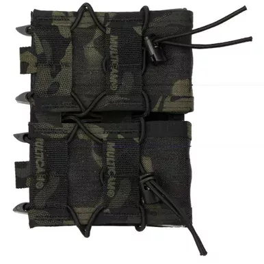 High Speed Gear Double Rifle TACO | Dual Magazine Pouch | Molle | Fits Most Rifle Magazines | Hybrid Kydex and Nylon | MultiCam Black | 11TA02MB