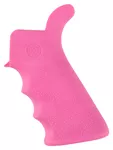 Hogue AR-15/M-16 Rubber Beavertail Grip with Finger Grooves-Pink