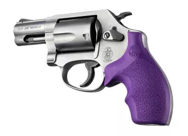 Hogue Bantam Grips for with Top Finger Groove S&W J-Frame Round Butt Rubber Purple