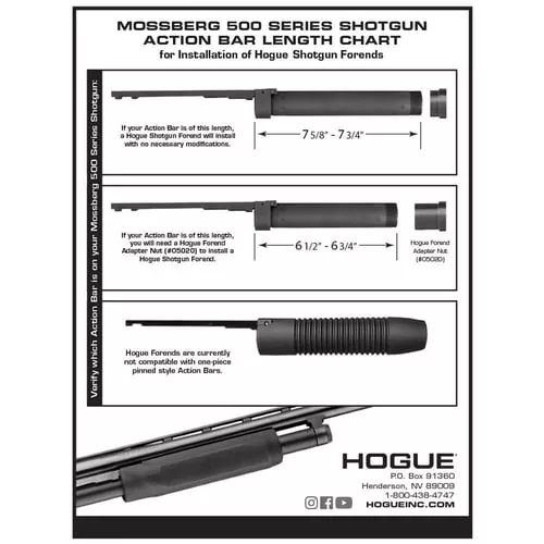 Hogue Shotgun Stocks - Mossberg 500 Forend for7 3/4 Tube