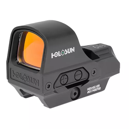 Holosun HE510CGR 510Black 1 x 0.91" x 1.26" 2 MOA Green Dot/65 MOA Circle Multi Reticle