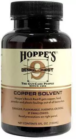Hoppe's Bench Rest FALSE. 9 Liquid 4Oz Copper Solvent Glass Container Br904